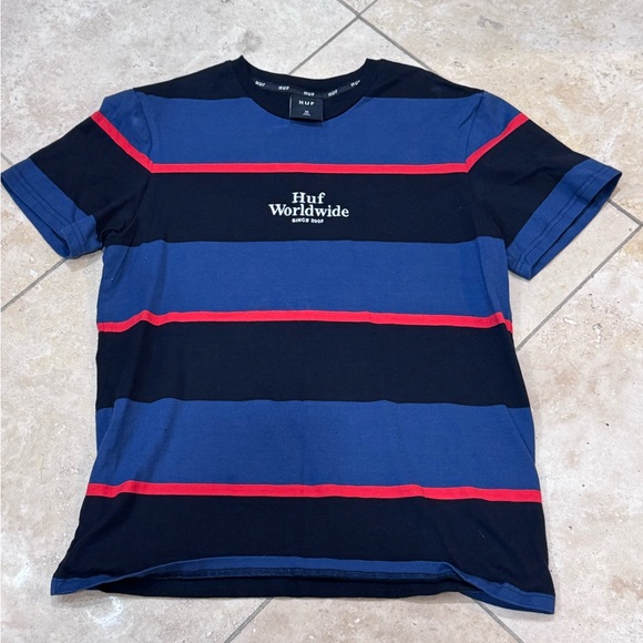 HUF Other - HUF Blue Striped T-Shirt